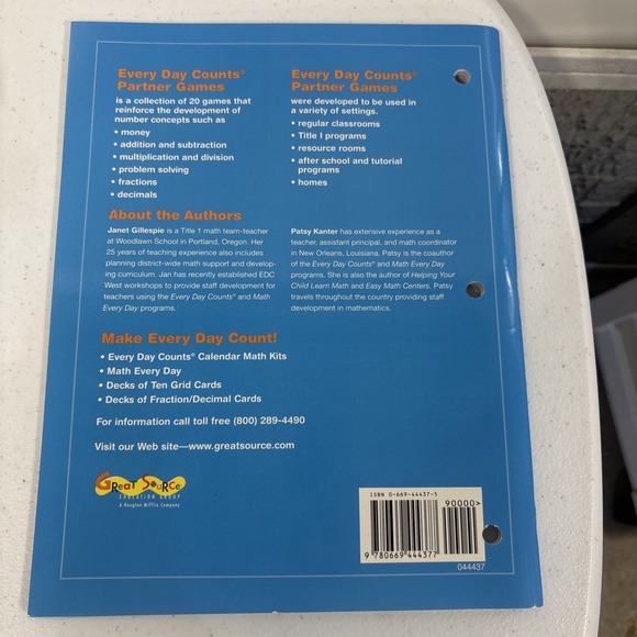 Every Day Counts Partner Games For Number Concepts W/ Class Cardstock Pkg 4th Gr - Picture 12 of 14